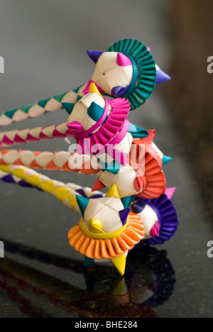 Palm leaf handicraft thing famous in Manappad near Tiruchendur ; Tamil Nadu ; India Stock Photo