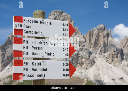 grohmann and cinque dita peak, sassolungo group, val di fassa, dolomites, italy Stock Photo