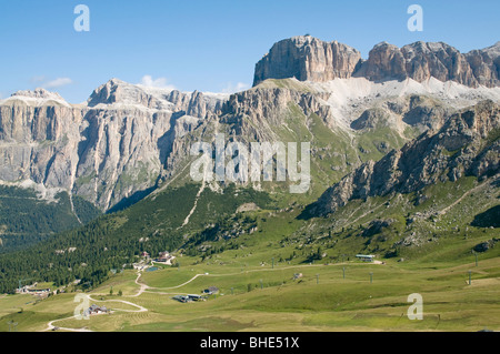 gruppo sella, passo pordoi, val di fassa, dolomites, trentino, italy Stock Photo