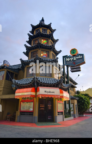 Hop Louie in Los Angeles Chinatown plaza. Stock Photo