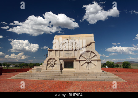 A monument to the Boer Voortrekkers stand at the site of the battle of Blood River in South Africa Stock Photo
