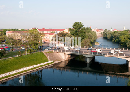 Old bridge over Cris river in Oradea Romania Eastern Europe Stock Photo