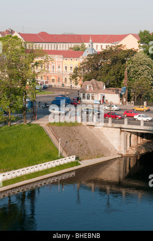 Old bridge over Cris river in Oradea Romania Eastern Europe Stock Photo