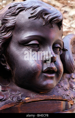 A wood carving from the school of Grinling Gibbons - possibly by Gibbons Stock Photo