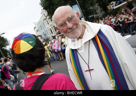 Jewish and Christian marchers at Brighton and Hove Gay Pride Parade 2009 Stock Photo