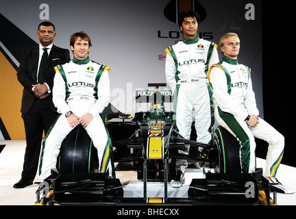 Lotus Formula One team launch in London with drivers Jarno Trulli and Heikki Kovalainen Stock Photo