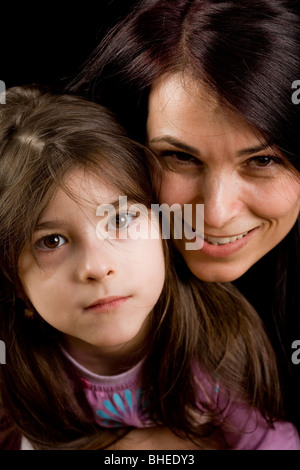 mother and daughter isolated on white background Stock Photo - Alamy
