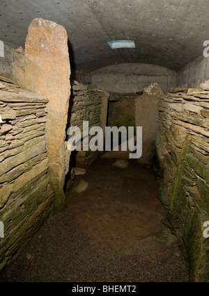 Interior of The Tomb of the Eagles, a Neolithic chambered Cairn on ...