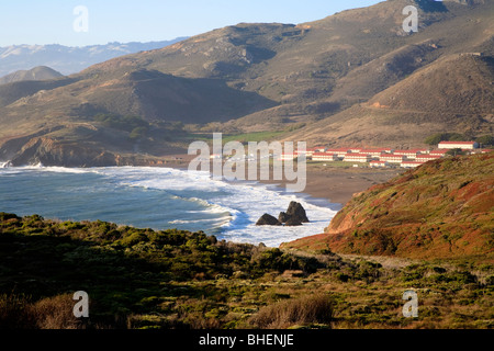 Fort Cronkhite, Rodeo lagoon, and Rodeo Beach, on the Marin Headlands California, USA Stock Photo