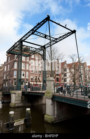 amsterdam brouwersgracht canal swing bridge netherlands across alamy along