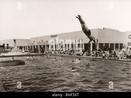 Open air swimming pool at Butlins, Skegness, Lincolnshire, 1936. Artist: Unknown Stock Photo