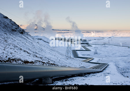 Geothermal powerplant at Hellisheidi, Iceland Stock Photo