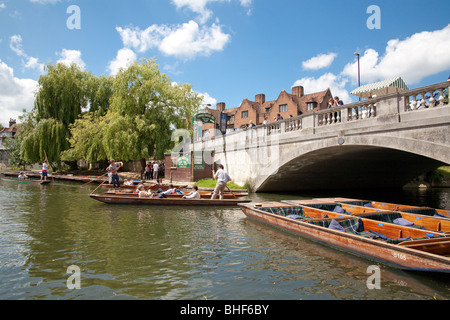 Punting by the Cambridge Chauffeur Boat Station, Silver Street Bridge