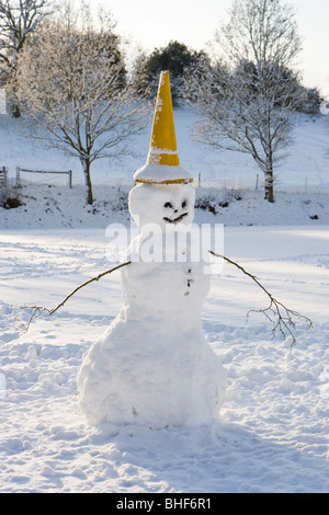 Snowman. Surrey, UK Stock Photo