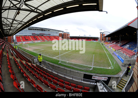 View inside the Matchroom Stadium (Formerly known as Brisbane Road), Leyton, East London. Home of Leyton Orient Football Club Stock Photo