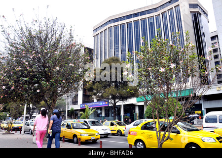 traffic in financial district, Quito, Ecuador Stock Photo