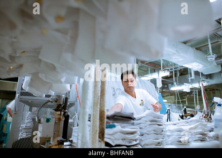 Laundry room on the cruise ship Queen Mary 2 Stock Photo