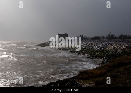 Coastal Erosion at East Lane, near Bawdsey on the Suffolk Coast. Stock Photo