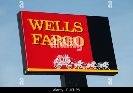 Wells Fargo Bank Sign Stock Photo