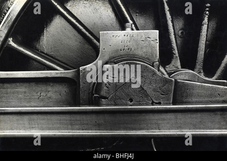 Engraved  Steam Engine connecting rods and driving wheel of class A3 60103 / 4472 'Flying Scotsman' at Doncaster 6 April 1967 Stock Photo