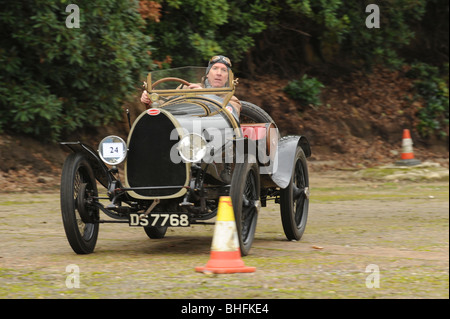 vintage Bugatti racing Car in action Stock Photo