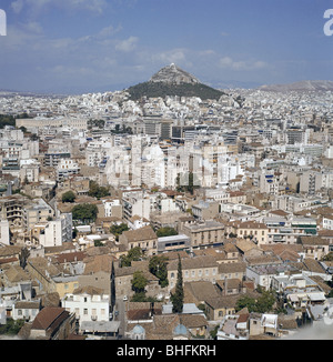 geography / travel, Greece, Athens, overview, view to Mount Lycabettus, 1960s, , Stock Photo