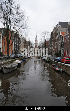 Winter Street scene in Amsterdam Stock Photo