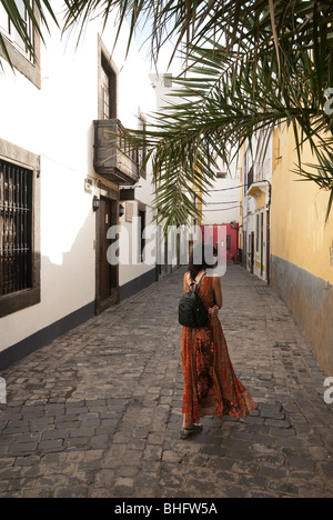 Exploring Las Palmas Old Town Gran Canaria Stock Photo