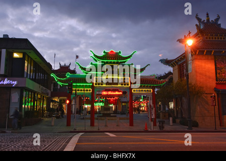 Entrance gate to Chinatown of Los Angeles Stock Photo