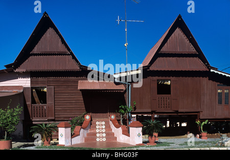 Traditional Wooden or Timber Malay Malacca or Melaka House, Kampung Morten Village, Melaka or Malacca City, Malaysia Stock Photo