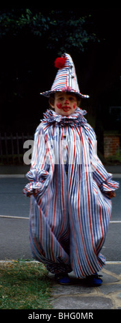 Boy Dressed Up As A Clown Stock Photo
