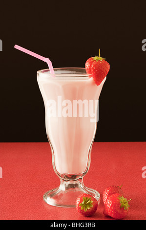 Strawberry milkshake Stock Photo