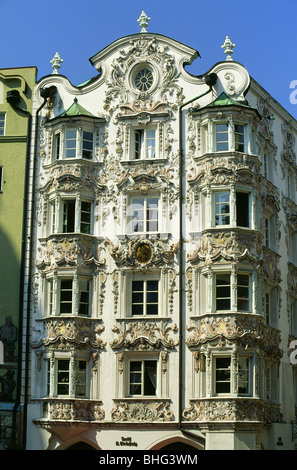 Austria, Tyrol, Innsbruck, Helblinghaus, baroque, stucco facade Stock ...