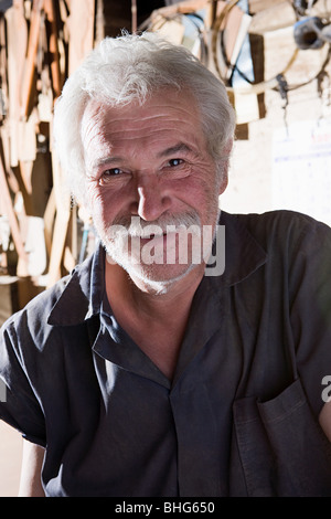 Carpenter in workshop Stock Photo