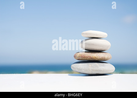 Stack of pebbles Stock Photo