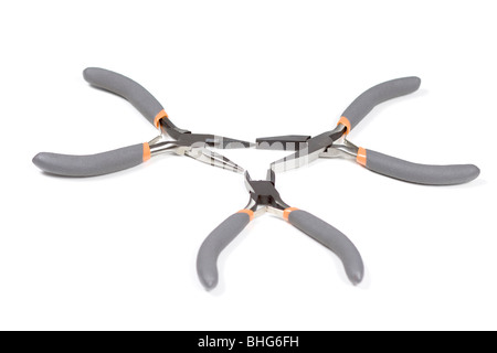 Pliers set composition isolated on white background Stock Photo