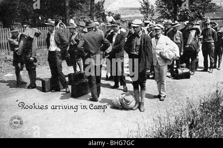 Rookies arriving in camp, Fort Sheridan, Illinois, USA, 1920. Artist: Unknown Stock Photo