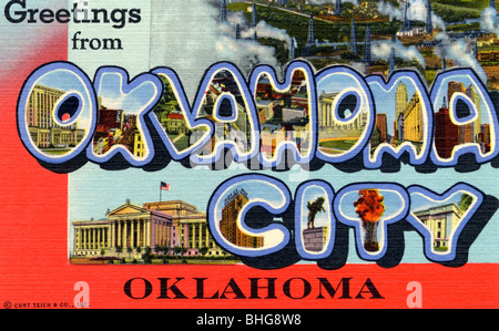 'Greetings from Oklahoma City, Oklahoma', postcard, 1944. Artist: Unknown Stock Photo