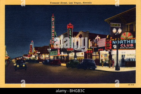 'Fremont Street, Las Vegas, Nevada', postcard, 1943. Artist: Unknown Stock Photo