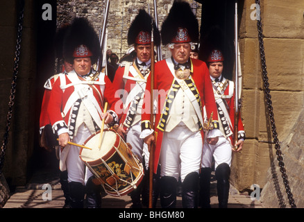 Historical re-enactment, British infantry 1776, Regiment of Foot, Coldstream Regiment of Foot Guards, Dover Castle Kent English Stock Photo
