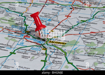 Road Map of Salisbury, England Stock Photo - Alamy