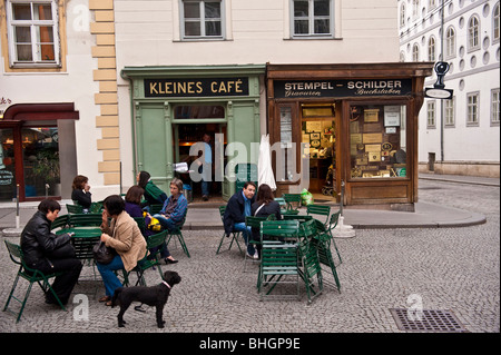 Outdoor café in central Vienna Austria Stock Photo