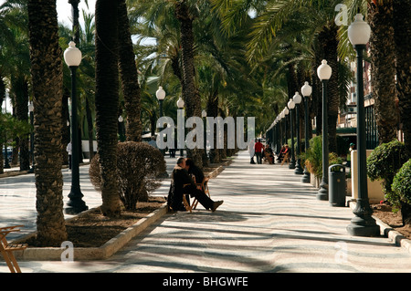 The Promenade Explanada de España in Alicante Stock Photo