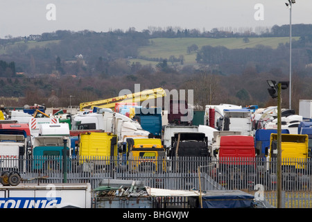 A scrap yard for heavy goods vehicles Stock Photo