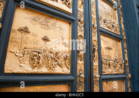 The Bronze Gates of Paradise, Florence Baptistery, Tuscany, Italy Stock Photo