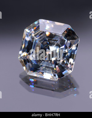 Ascher-cut Diamond (lab-created cubic zirconia) Stock Photo