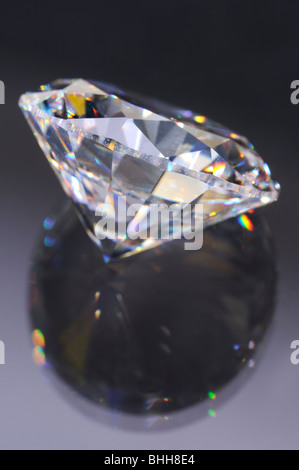 Round-cut Diamond (lab-created cubic zirconia) Stock Photo