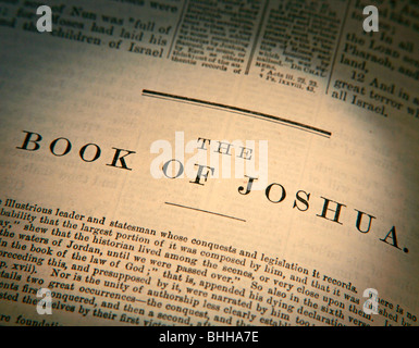 Old Testament, Book of Joshua Title Page from the King James Version of the Bible in English Stock Photo