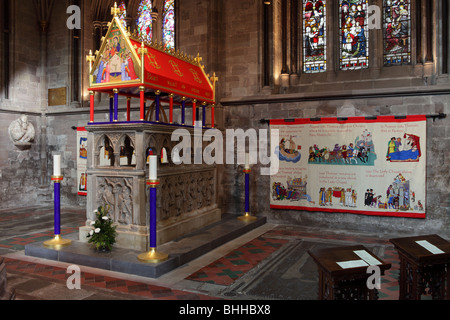 The Shrine of Saint Thomas de Cantilupe at Hereford Cathedral in England. Stock Photo