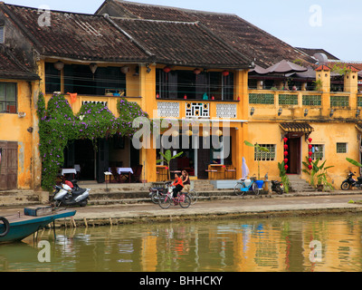 Vietnam, Hoi An, riverside old houses Stock Photo